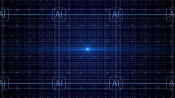 Abstract technology big data background concept. Motion of digital data flow of a tunnel Animation of triangle glowing on blue background video