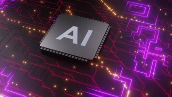 Computer Cpu Chip AI Processor Technology 3d Render video