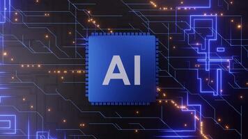 Computer Cpu Chip AI Processor Technology Background video