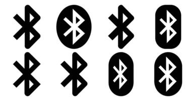 Collection of Various Bluetooth Icons in Different Styles and Shapes vector