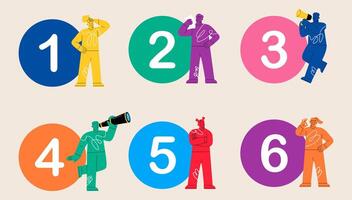 Circle number options. business concepts with 6 options, steps. Colorful illustration vector