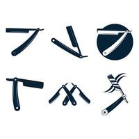 set Straight razor knife icon design isolated on white background. vector