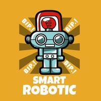 design smart robot cartoon for kids illustration graphic vector