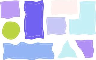 Playful Geometric Shapes A collection of whimsical and colorful geometric shapes, each with a unique texture. The playful designs create a sense of creativity and vibrancy. vector