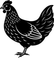 a black and white illustration of a chicken vector