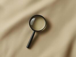 magnifying glass on beige background, perfect for detailed examination and exploration photo