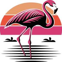 Bold and Minimalist Flamingo. vector