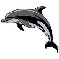 Crisp, Professional Dolphin Artwork with Solid Shades. vector