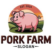 Quality Pork from Happy Farms. vector