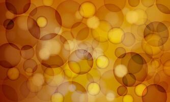 Abstract gold orange background moving particles in blur bokeh circle bubbles. artistic wallpaper. vector