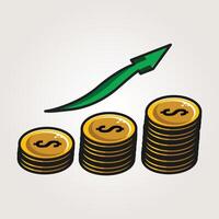 growth dollar money icons illustration design. sign and symbol suitable for business, web etc vector