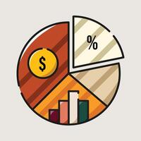 diagram of income, salary, financial or profit icons illustration design, suitable for web, business, application etc vector
