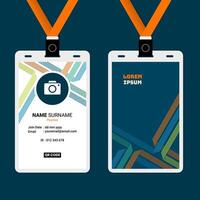 ID Card Design with Abstract Line Stroke Composition vector