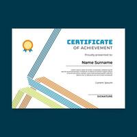 Certificate Template Design with Line Stroke Crossing Each Other vector
