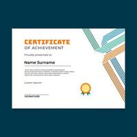 Certificate Template Design with Abstract Line Stroke Composition vector