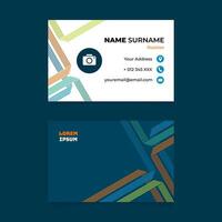 Name Card Design with Abstract Line Stroke Composition vector