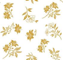 outline floral seamless pattern design vector