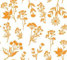 handdrawn flower seamless pattern design vector