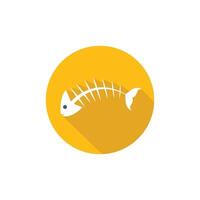 Yellow Bone fish icon vector