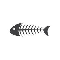 Black Bone fish icon vector