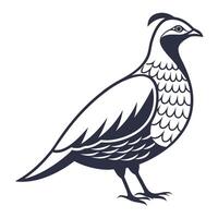 Forest Bird Silhouette Ruffed Grouse in Flight vector