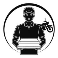 Express Food Delivery Biker Silhouette for Design Projects vector