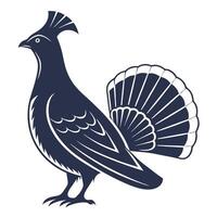 Ruffed Grouse Outline Stylish Bird Silhouette for Prints vector