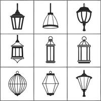 Simple and Elegant Lamp Illustrations Modern Line Art Set vector
