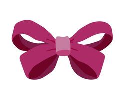 A pink ribbon is drawn in a cartoon style. The ribbon is long and has a pink bow on it vector