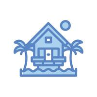 Elegant Beach House Architecture vector