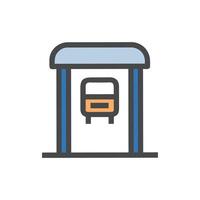 Stylish Bus Stop Iconic Design vector