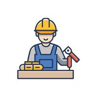Dynamic Carpenter Icon Design vector