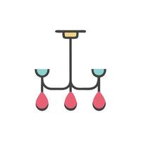 Dynamic Chandelier Icon Design vector