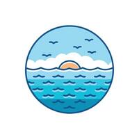 Elegant Ocean View Illustration for Marketing vector