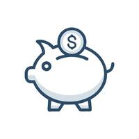 Piggy Bank Icon for Savings vector