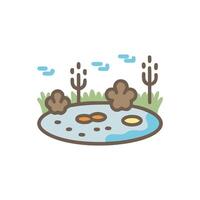 Modern Pond Design for Outdoor Spaces vector