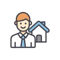 Stylish Real Estate Agent Icon for Digital Use vector