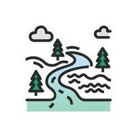 Artistic River View Icon for Projects vector