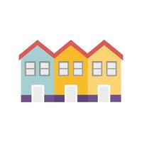 Stylish Row House Icon for Architecture vector