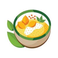 Delicious Amaranth Mango Porridge vector