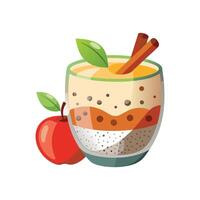 Refreshing Apple Cinnamon Chia Pudding vector