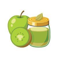 Nutritious Apple Kiwi Puree Recipe vector