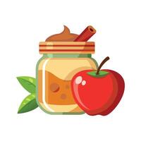 Tasty Applesauce with Cinnamon vector