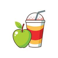 Refreshing Apple Yogurt Smoothie vector