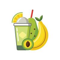 Delicious Avocado Banana Smoothie vector