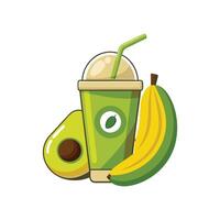 Nutritious Avocado Banana Smoothie vector