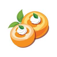 Baked Mashed Peaches with Yogurt vector