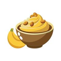Nutritious Banana Nut Butter Mash vector