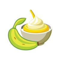Delicious Banana Yogurt Puree vector