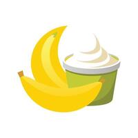 Nutritious Banana Yogurt Puree vector